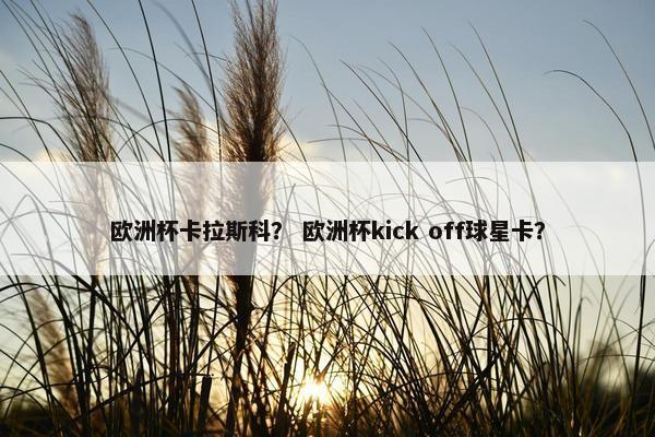 欧洲杯卡拉斯科？ 欧洲杯kick off球星卡？