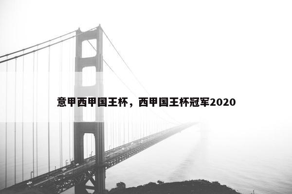 意甲西甲国王杯，西甲国王杯冠军2020