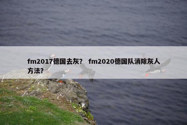 fm2017德国去灰? fm2020德国队消除灰人方法? fm2017德国去灰? fm2020德国队消除灰人方法?