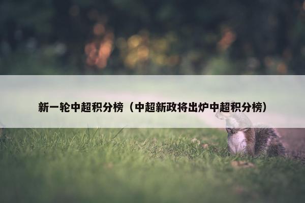 新一轮中超积分榜（中超新政将出炉中超积分榜）