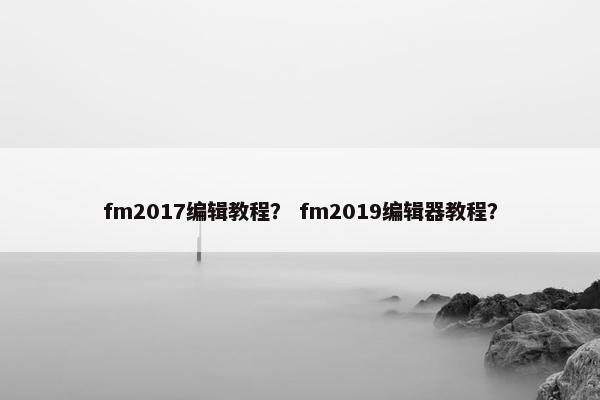 fm2017编辑教程? fm2019编辑器教程? fm2017编辑教程? fm2019编辑器教程?