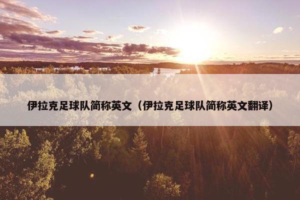 伊拉克足球队简称英文（伊拉克足球队简称英文翻译）