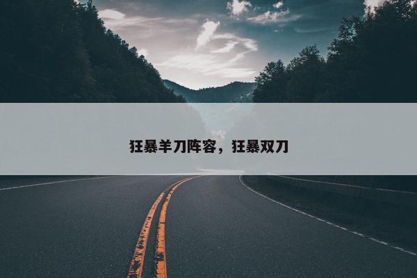 狂暴羊刀阵容,狂暴双刀 狂暴羊刀阵容,狂暴双刀