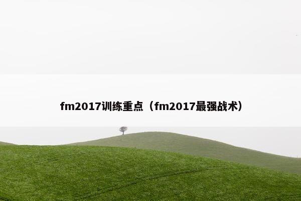 fm2017训练重点（fm2017最强战术）