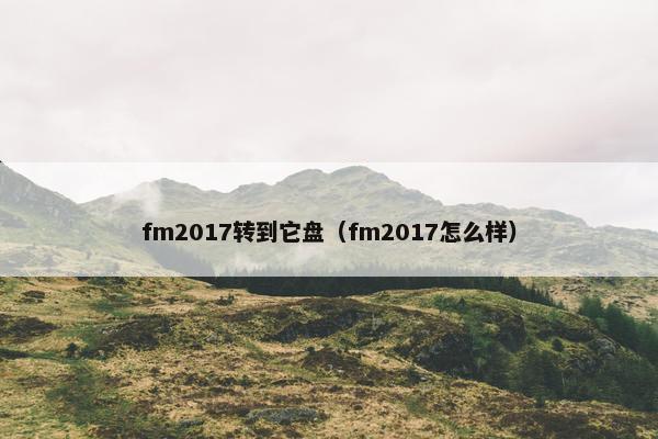 fm2017转到它盘（fm2017怎么样）