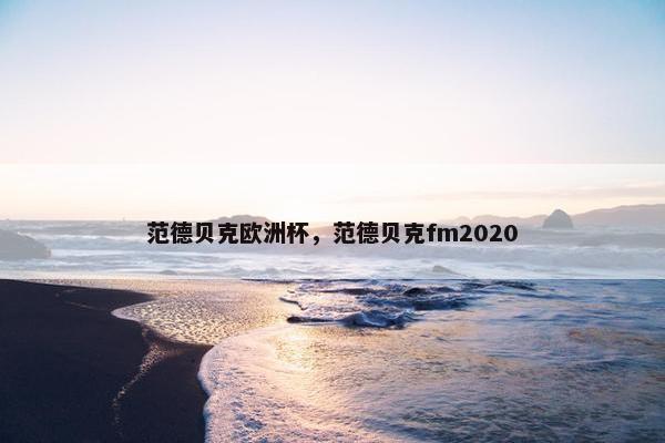 范德贝克欧洲杯，范德贝克fm2020