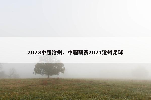 2023中超沧州，中超联赛2021沧州足球