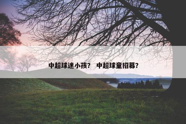 中超球迷小孩？ 中超球童招募？
