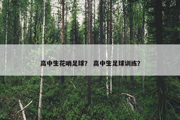 高中生花哨足球？ 高中生足球训练？