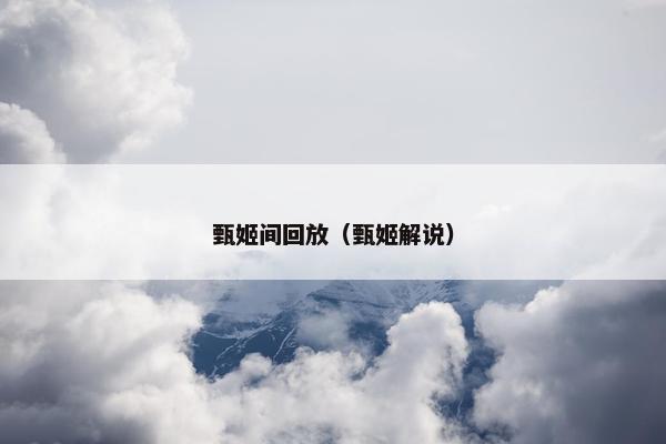 甄姬间回放（甄姬解说）