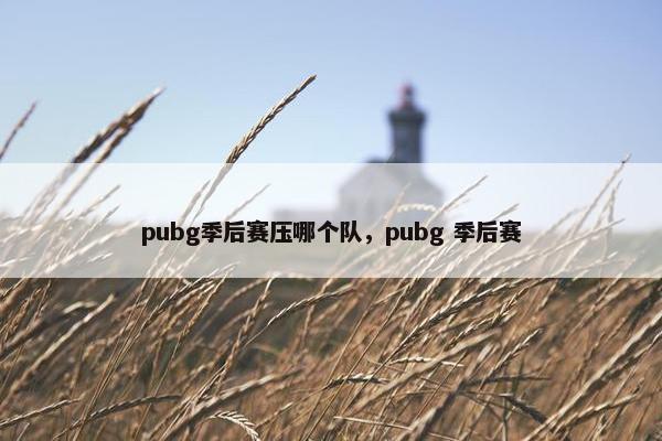 pubg季后赛压哪个队，pubg 季后赛
