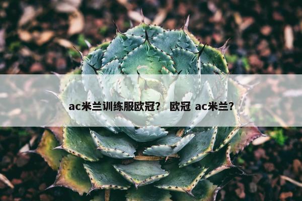 ac米兰训练服欧冠？ 欧冠 ac米兰？