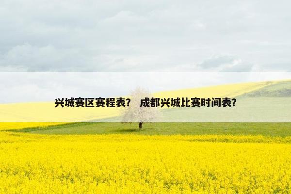兴城赛区赛程表？ 成都兴城比赛时间表？