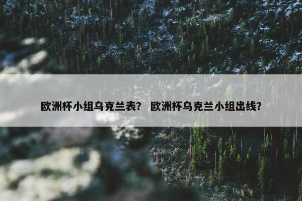 欧洲杯小组乌克兰表？ 欧洲杯乌克兰小组出线？
