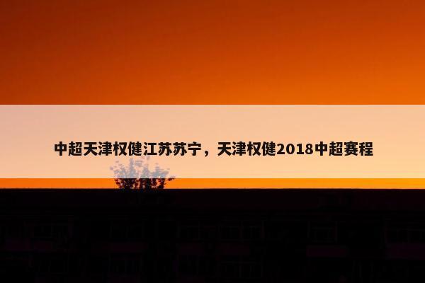 中超天津权健江苏苏宁，天津权健2018中超赛程