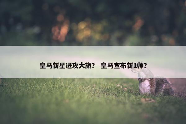 皇马新星进攻大旗？ 皇马宣布新1帅？