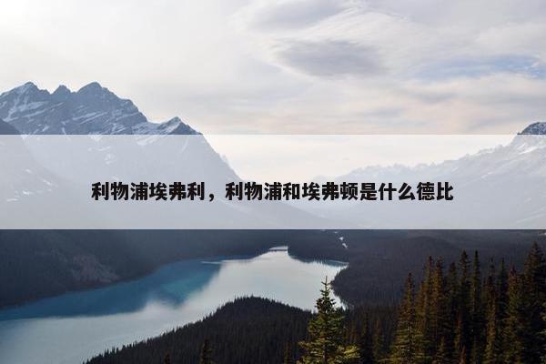 利物浦埃弗利，利物浦和埃弗顿是什么德比