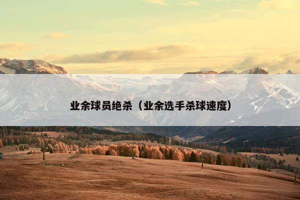 业余球员绝杀（业余选手杀球速度）