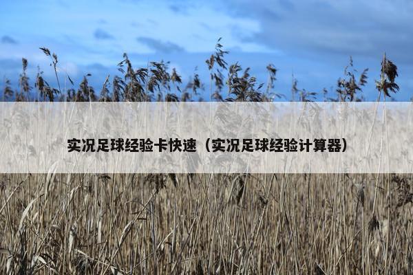 实况足球经验卡快速（实况足球经验计算器）