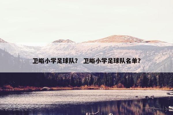 卫峪小学足球队？ 卫峪小学足球队名单？