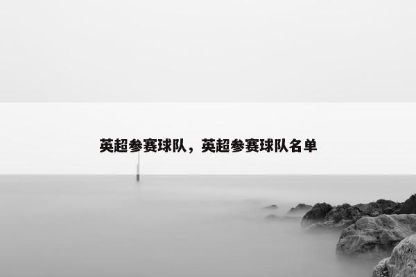 英超参赛球队，英超参赛球队名单