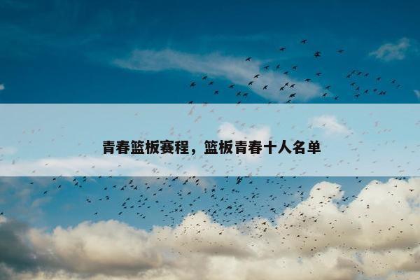 青春篮板赛程，篮板青春十人名单