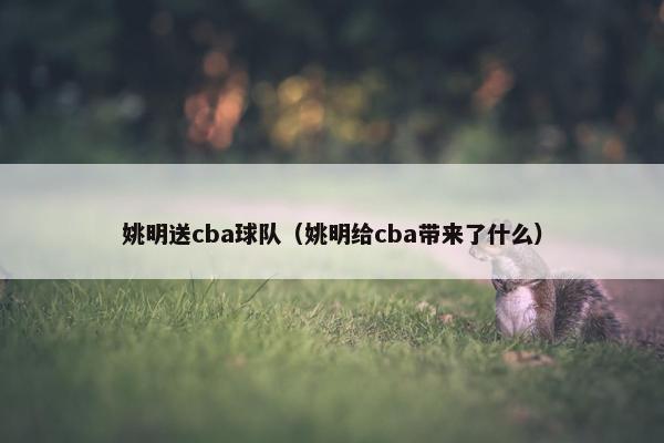 姚明送cba球队（姚明给cba带来了什么）