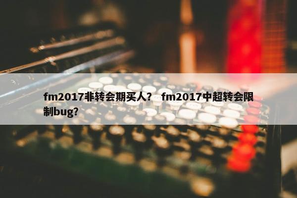 fm2017非转会期买人？ fm2017中超转会限制bug？