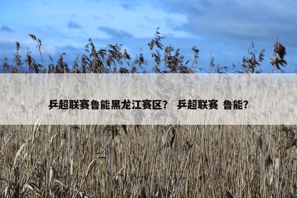 乒超联赛鲁能黑龙江赛区？ 乒超联赛 鲁能？