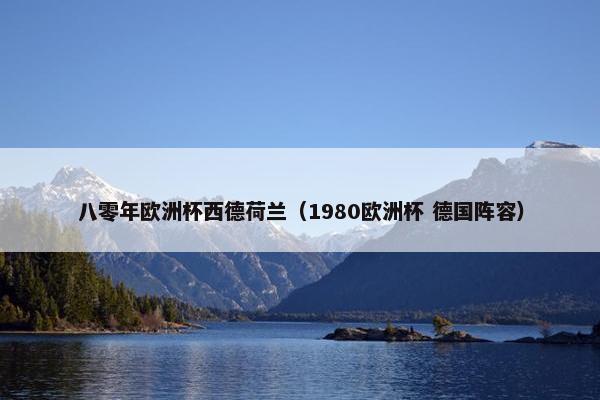 八零年欧洲杯西德荷兰（1980欧洲杯 德国阵容）
