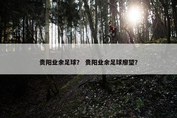 贵阳业余足球？ 贵阳业余足球廖望？