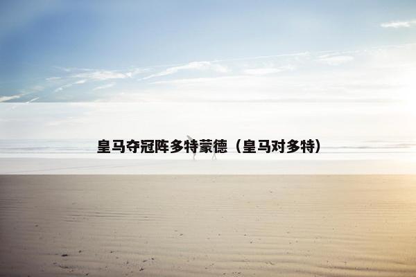 皇马夺冠阵多特蒙德（皇马对多特）