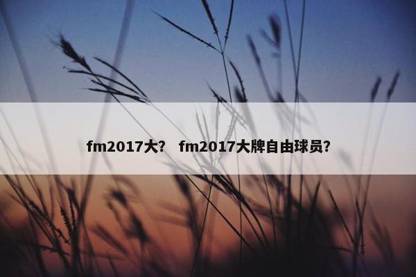 fm2017大？ fm2017大牌自由球员？